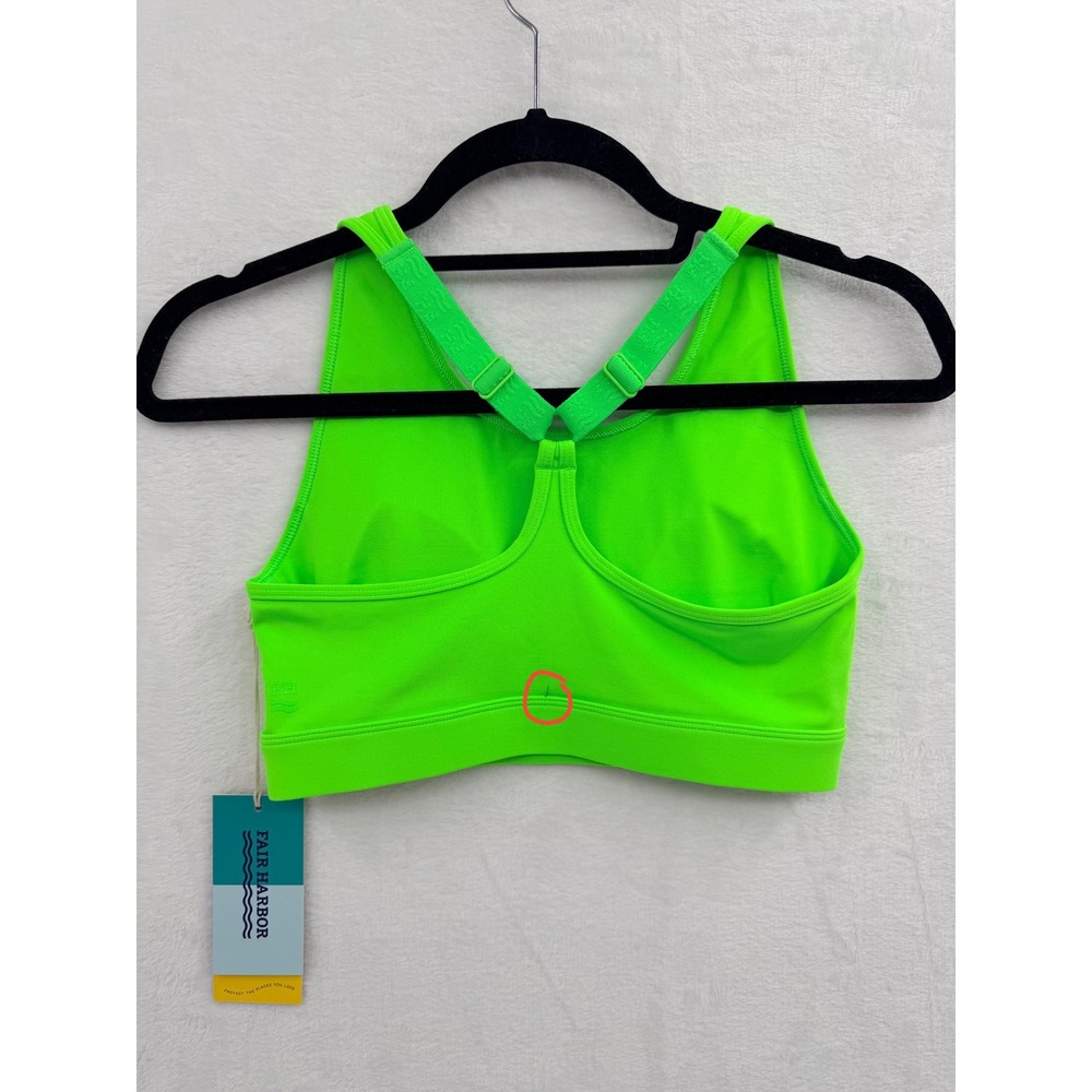 NWT Fair Harbor The Corliss Sports Bra Neon Lime Small Athletic Athleisure - Picture 3 of 6